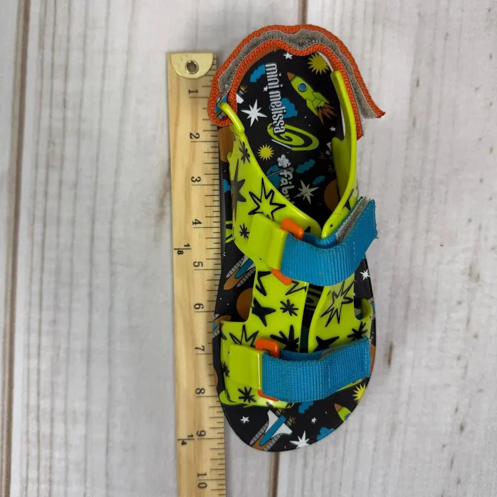 Mini‎ Melissa Fabula Ping Pong Space Sandals Kids Size 4Y